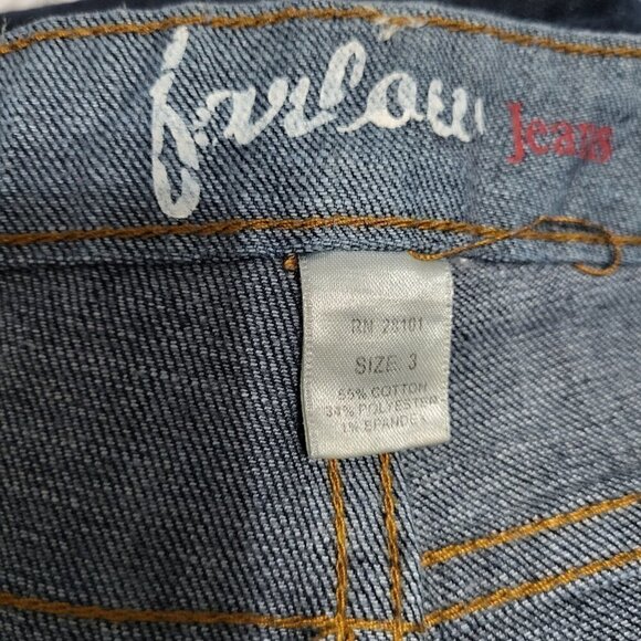 FARLOW Dark Wash Denim Jeans Faith Love Peace Size 3 - Picture 8 of 9